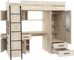 Level galériaágy balos - Endgrain tölgy - Granada mandula