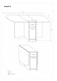 Expert X összecsukható étkezőasztal - Endgrain tölgy