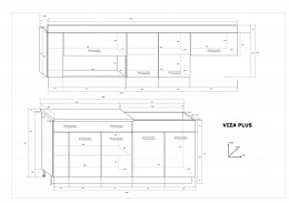 Viza Plus konyhabútor szett 240 cm - Arany tölgy - Granada barna