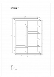 Rico 160A kétajtós tolóajtós gardróbszekrény - Artisan tölgy - Artisan tölgy - Beton fekete