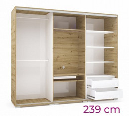 Honey TV-s tolóajtós gardróbszekrény 239 cm