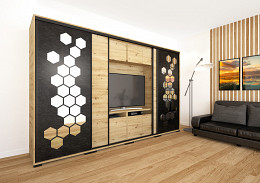 Honey TV-s tolóajtós gardróbszekrény 318 cm