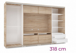 Honey TV-s tolóajtós gardróbszekrény 318 cm