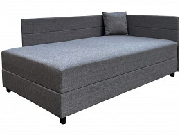 Lilla saroktámlás ágyneműtartós bonellrugós heverő 100x208, jobbos