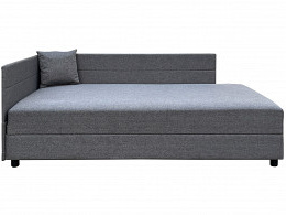 Lilla saroktámlás ágyneműtartós bonellrugós heverő 100x208, balos