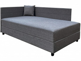 Lilla saroktámlás ágyneműtartós bonellrugós heverő 100x208, balos