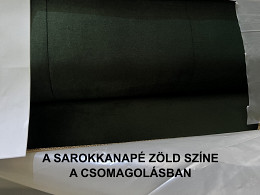Santi ágyfunkciós sarokkanapé ágyneműtartóval, jobbos, zöld