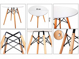 GAM-60 fix étkezőasztal, 60 cm
