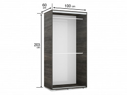 Peking tolóajtós gardróbszekrény 100 cm