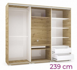 Peking TV-s tolóajtós gardróbszekrény 239 cm