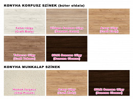 Polo 1 konyhabútor szett 240 cm - Világos Sonoma tölgy - Sötét Sonoma tölgy - Sötét Sonoma tölgy munkalap