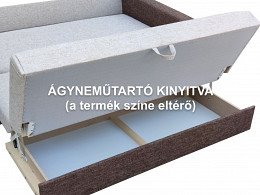 Salt Lake ággyá kinyitható rugós kanapéágy ágyneműtartóval, világosbarna - sötétbarna