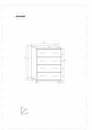 Komód 4 fiók KN-6044S - Grange tölgy