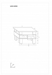 Gamma dohányzóasztal - Endgrain tölgy - Beton szürke