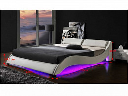 PSC-160 kárpitozott ágykeret ágyráccsal, RGB led világítással 160x200