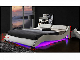 PSC-180 kárpitozott ágykeret ágyráccsal, RGB led világítással 180x200