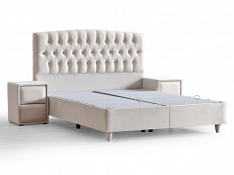 Monza ágyneműtartós kárpitozott boxspring franciaágy, 160x200