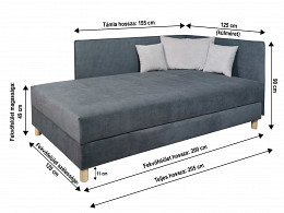 Triest ágyneműtartós relax bonellrugós heverő 120x200 barna, jobbos
