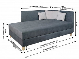 Triest ágyneműtartós relax bonellrugós heverő 160x200, jobbos