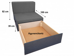 Oregon ágyneműtartós szivacsos fotelágy 70 cm