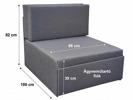 Oregon ágyneműtartós szivacsos fotelágy 90 cm