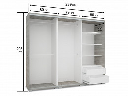 ISK-239 tolóajtós gardróbszekrény 239 cm, pillangókkal bicikliző lány