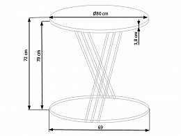 SVM-80 fix étkezőasztal, 80 cm