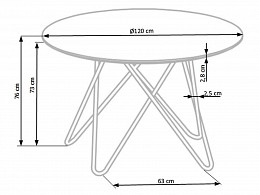 BNLL-120 fix étkezőasztal, 120 cm