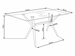 FNLY-140 fix üveg étkezőasztal, 140 cm