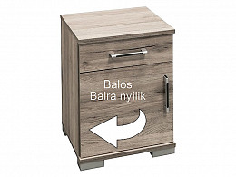 MSS 1 ajtós 1 fiókos éjjeliszekrény, balos