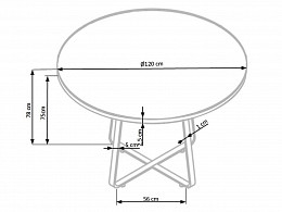 LOO-115 fix étkezőasztal, 115 cm
