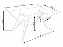 TRX-140 fix étkezőasztal, 140 cm