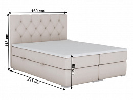 EYSH-160 kárpitozott boxspring ágy 160x200