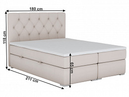 EYSH-180 kárpitozott boxspring ágy 180x200
