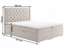 DOMA-160 kárpitozott boxspring ágy 160x200