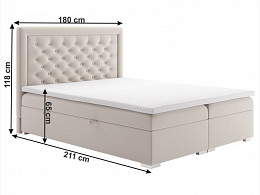 DOMA-180 kárpitozott boxspring ágy 180x200