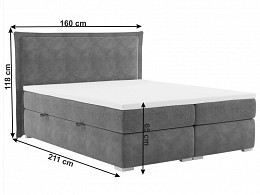 MGN-160 kárpitozott boxspring ágy 160x200