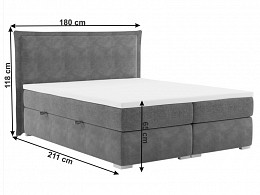 MGN-180 kárpitozott boxspring ágy 180x200