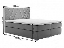 ORAB-160 kárpitozott boxspring ágy 160x200