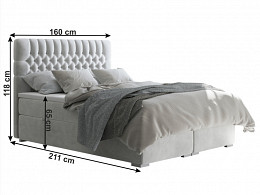 FOND-160 kárpitozott boxspring ágy 160x200