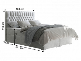 FOND-180 kárpitozott boxspring ágy 180x200