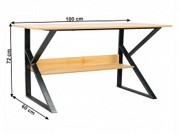 TARC-100 fémvázas íróasztal polccal, 100 cm