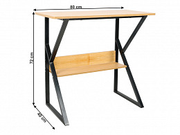 TARC-80 fémvázas íróasztal polccal, 80 cm