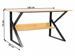 TARC-140 fémvázas íróasztal polccal, 140 cm