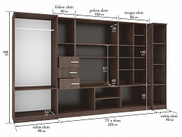 FRN-340 nappali szekrénysor 340 cm
