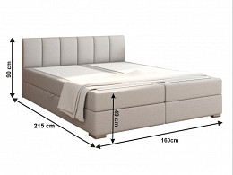 RIA-160 kárpitozott boxspring ágy 160x200