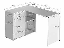 KLMR-120 sarok számítógépasztal, 120 cm