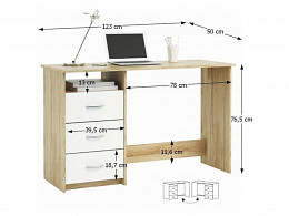 LAR-123 univerzális számítógépasztal, 123 cm