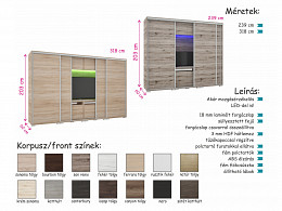 BND-318 TV-s tolóajtós gardróbszekrény 318 cm