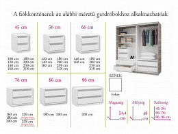 MRR-100 tükrös tolóajtós akasztós gardróbszekrény 100 cm